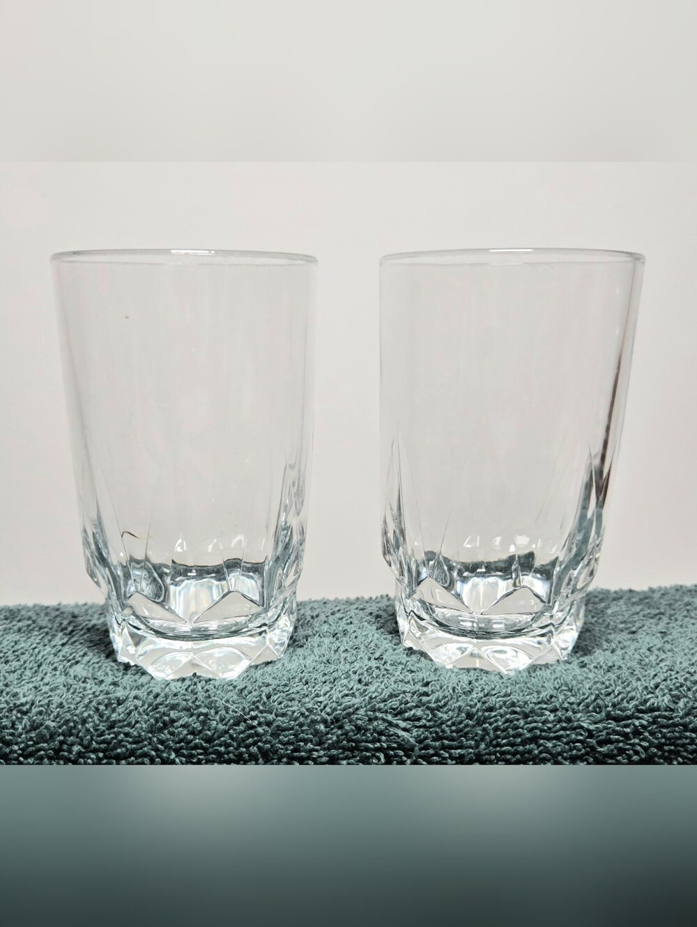 Vintage Fostoria American Clear Cubist Glass Tumblers Set of 2